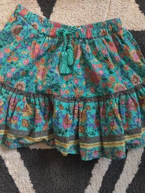 Spell Little Gypsies Turquoise Folk town Skirt 4Y
